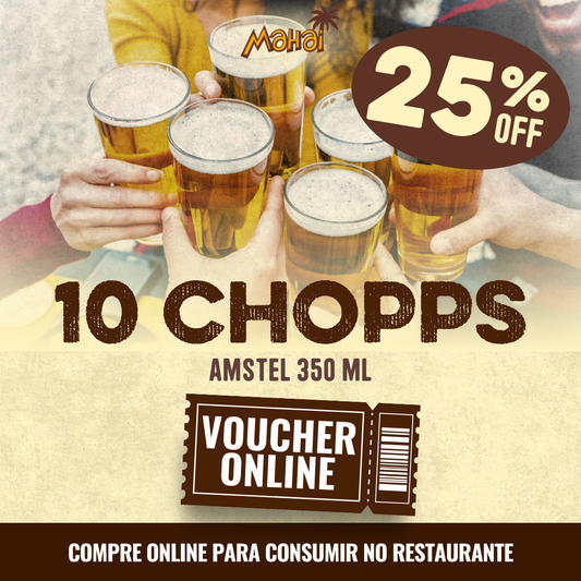 10 Chopps com 25% OFF – Amstel